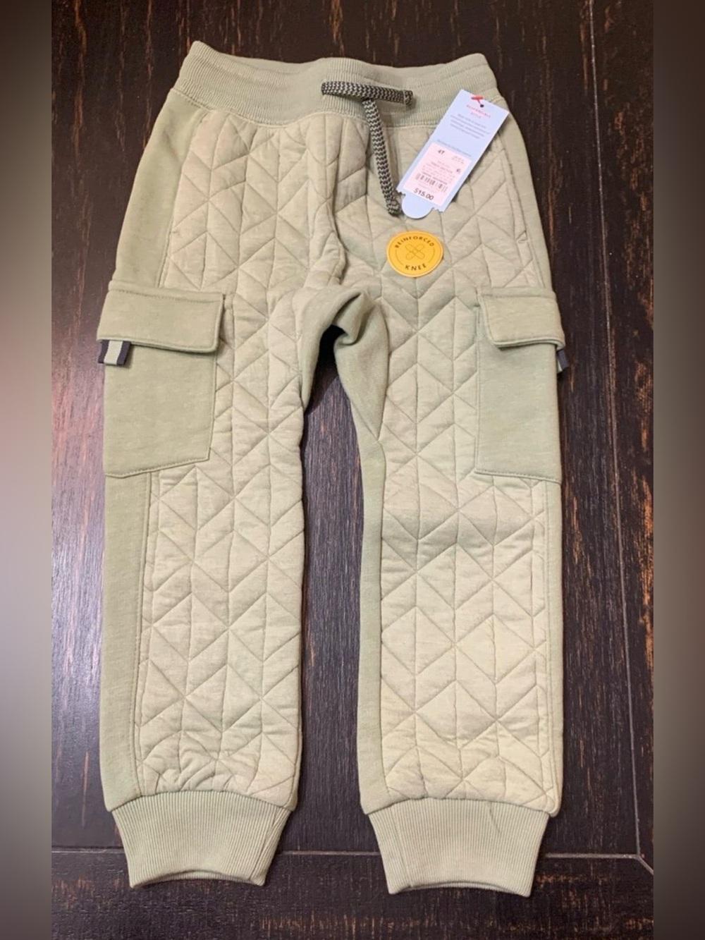 New Cat and Jack Boys Quilted, Cargo, Athletic, Joggers reinforced knee size 4T
